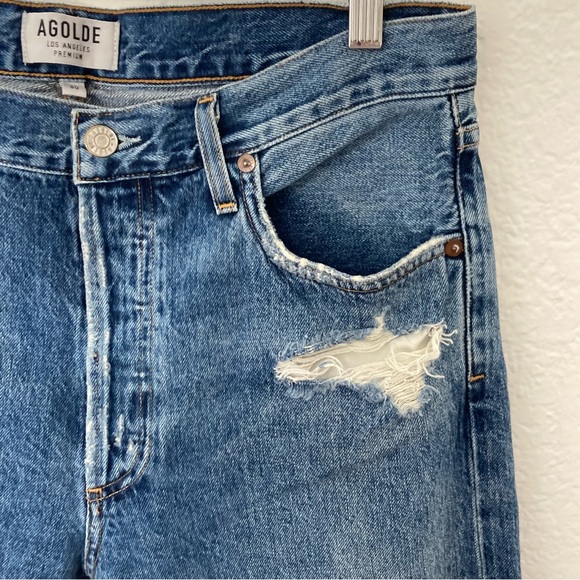 AGOLDE Jamie Distressed Denim Jeans, Size 30 - Picture 3 of 8